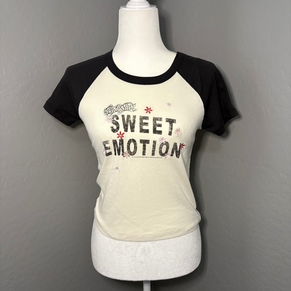 Vinyl Icons Los Angeles Aerosmith Sweet Emotion Tee ‎ Black White Size M NWOT